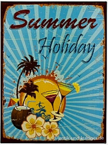 Blechschild summer holiday - summer,
