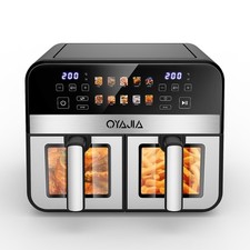 Heißluftfritteuse 10in1 Air-fryer Doppelkammer Fritteuse Minibackofen Edelstahl