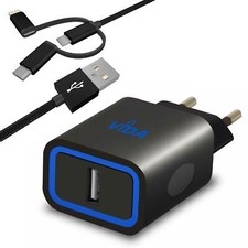 Superschnelles 12W Ladegerät Netzteil Adapter mit USB Kabel für Telefon