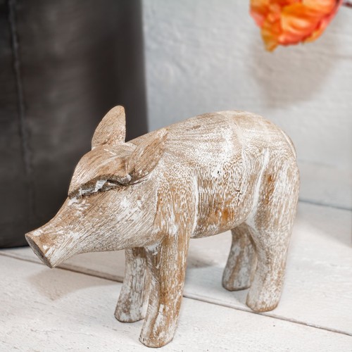 Ferkel gartenfigur holzfigur - ferkel,