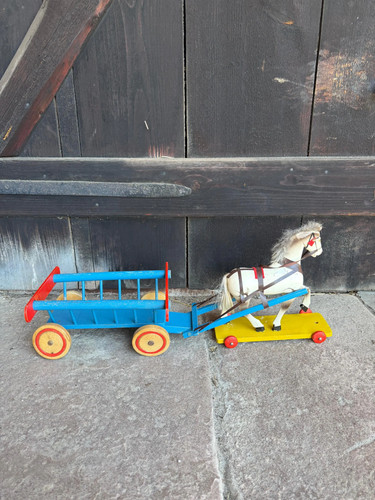 Vintage holzspielzeug pferd - vintage,