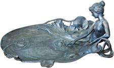 WMF Jugendstil Schale Straußenmarke 1903-1910  Frau Dame 