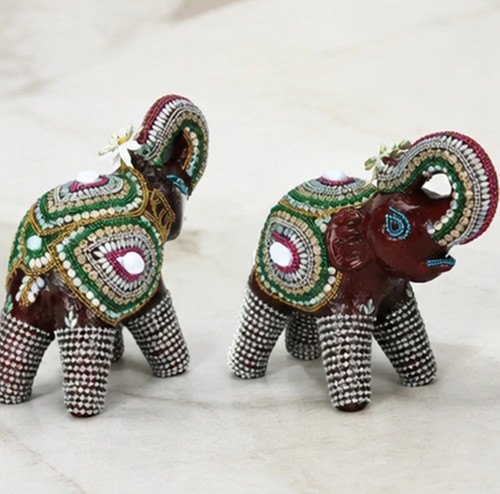 Handbemalter elefantenhocker - handbemalter,