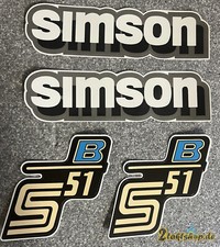 Simson S51 B IFA  Aufkleberset Retro DDR 4 teilig Grau WEISS S50 S70