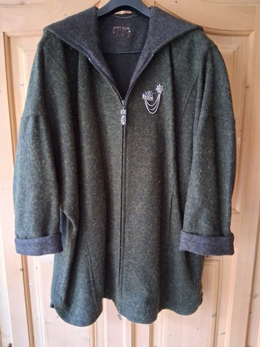 Loden cape mit fester - mit, kapuze