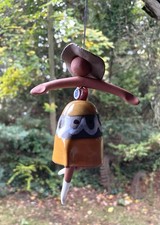 Windspiel Keramikwindspiel Mobile Ton Keramik Tänzerin Tanzende Frau mit Hut