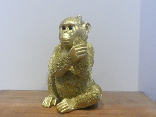 Affe mittelfinger gold - affe,