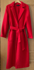 Mantel Wollmantel Rot Bindegürtel - Gr. 42