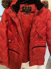 Barbour Steppjacke Damen Gr. 40 Rot mit Kapuze