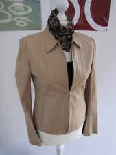 Stylische Lederjacke Jacke Leder Sylvie Schimmel Beige Sand Gr. DE 36 (Gr. 42)