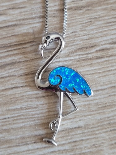 Halskette stein opal flamingo - halskette,