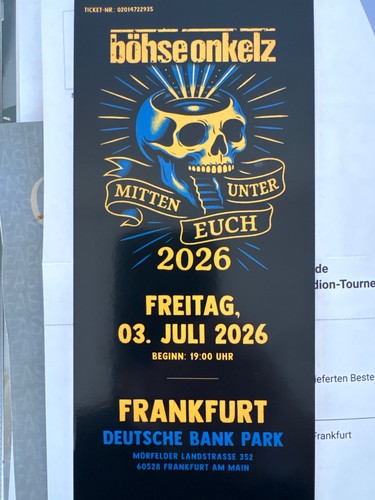 Böhse onkelz ticket - onkelz,