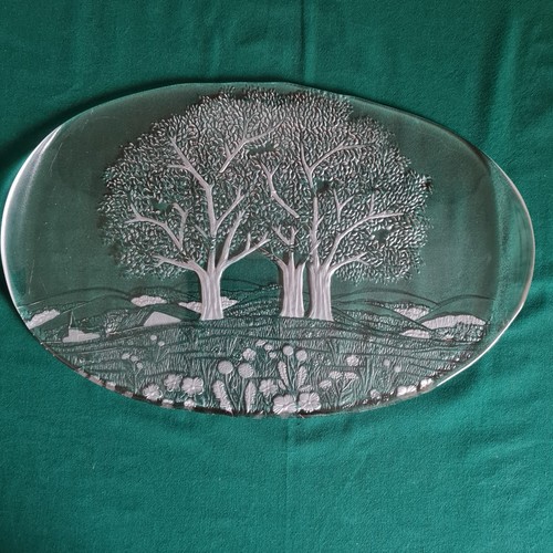 Ovale servierplatte aus glas - servierplatte,