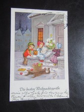 AK Die besten Weihnachtsgrüße,Kinder,alte Weihnachtskarte,um 1953
