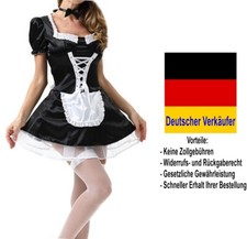 C24 - Damen Kostüm Dienstmädchen Kellner Kleid Karneval Fasching 36 38 40 42