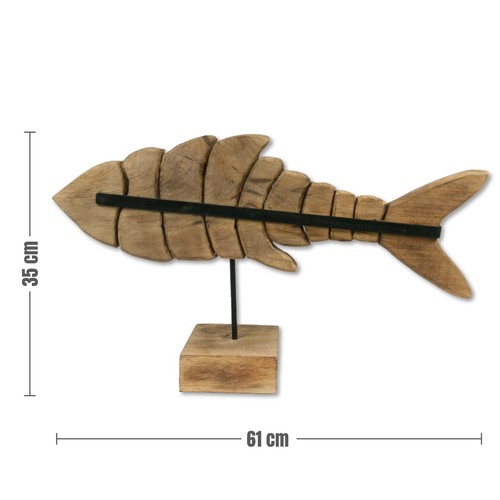 Fishbone deko fisch holz 61cm - fishbone,