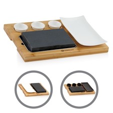 Mahlzeit Lavastein Set | Set mit heißem Stein, Teller, Holzbrett | Steak Stone