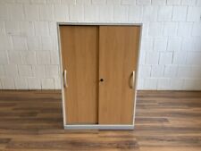 Steelcase Aktenschrank 3 Ordnerhöhen 80cm Buche grau Schiebetüren 