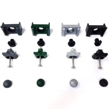 10 Stück Zaun Montage und Reparatursatz mit Dübel Doppelstabzaun  Farbauswahl