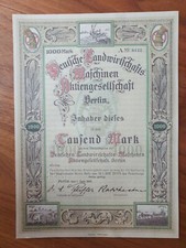 Deutsche Landwirtschafts-Maschinen AG - Hist. Wertpapier - Faksimile