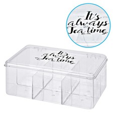 Teebox Teekiste Teedose Teebeutel  Aufbewahrung Tee Box Kunststoff transparent