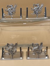 SET 4 STERLINGSILBER DRACHEN MENÜ PLATZHALTER CHESTER STOKES & IRLAND 1908/10