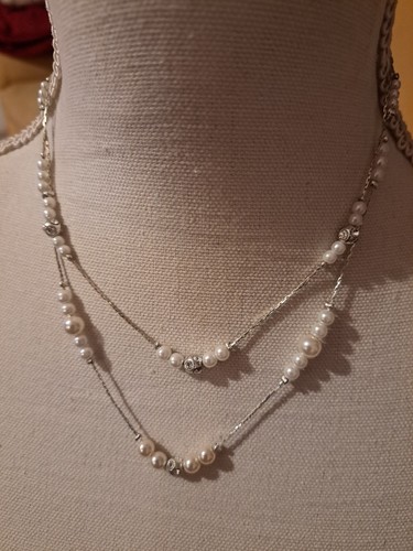 Silbernfarbene kette mit - silbernfarbene,