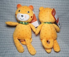 2 x Leopard Stofftier Kuscheltier Pusblu DM Löwe Tiger Katze gelb