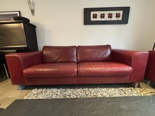 Hochwertige rote Ledercouch