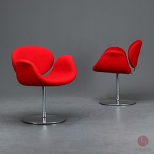 Artifort Little Tulip Chair Stoff Rot - Lounge Drehstuhl Stuhl drehbar Aluminium