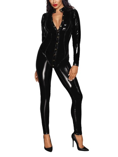 Catsuit leder anzug - leder, wetlook