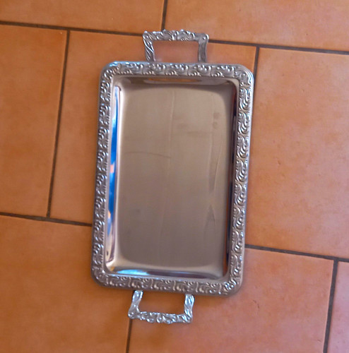 Serviertablett versilbert mit