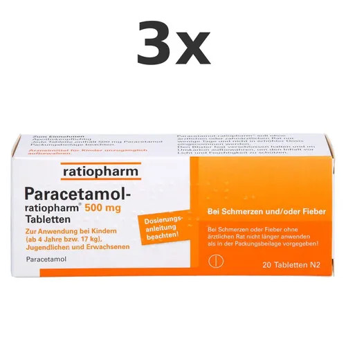 Paracetamol ratiopharm 500 - 3x, paracetamol-ratiopharm