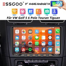 Android 14 Carplay Autoradio GPS BT 4+64G Für VW GOLF 5 6 Touran EOS Tiguan Polo
