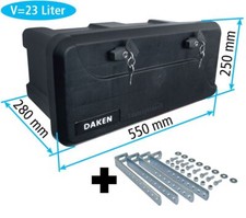 Deichselbox Blackit 2 + Vertik. Halter für Anhänger Staukiste, Daken B23-2+VH401