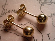 Kugel Ohrstecker 4 mm Gold 333, einzelner Kugel Ohrstecker Gold Singelstecker 