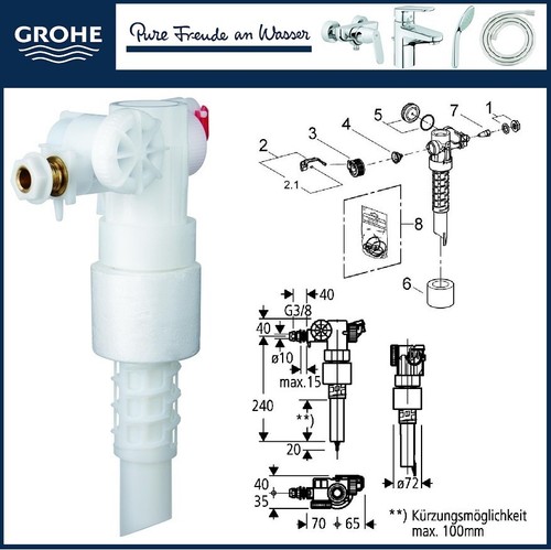Grohe 43537000 füllventil - 43537000,