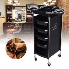 Friseurwagen, Salonmodell mit Ablagen, Aufbewahrungswagen schwarz