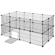 Freigehege Laufstall Laufgitter Metall mit Tür Kleintiere wie Kaninchen FL08