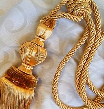 Extrem XXL Gardinenhalter 93cm Quaste 39cm Raffhalter Gold Vorhänge Halterung DE