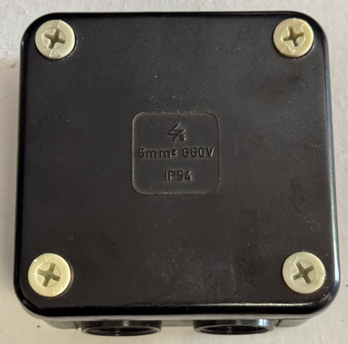 Alte bakelit abzweigdose 6mm - bakelit,