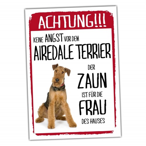 Airedale terrier schild - airedale,