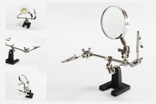 ★ ★ ★ DRITTE HAND MIT ECHTGLAS WARE LUPE HALTER PLATINENHALTER ARBEITSHILFE 