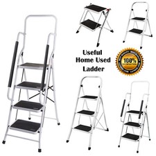 Trittleiter Anti-Rutsch 1 2 3 4 Stufen bis 150 kg Haushaltsleiter Klapptritt