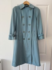 Langer Burberry Mac Trenchcoat Damen Vintage seltene blaue Farbe 70-80’er Jahre