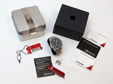 WENGER Chronograph - 7089 X/T Edelstahl 43mm - mit WENGER 65mm Schweizer Messer