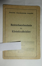 ORIGINAL DDR BETRIEBSERLAUBNIS KLEINKRAFTRÄDER SIMSON ROLLER SCHWALBE KR 51 1979