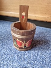 Holz Zuber Schale Bottich Blumen Bauernmalerei handbemalt