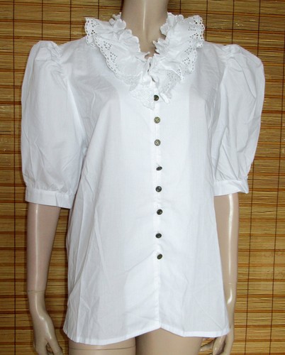 Weisse trachtenbluse spitze - -,