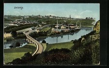 Ansichtskarte Leisnig, Totalansicht aus der Ferne 1912 